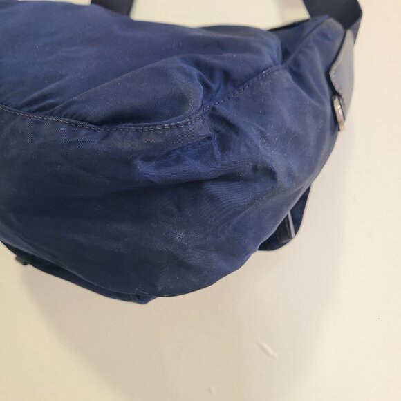 Prada Buckle Messenger Bag Tessuto Small Navy Blue Authentic - Picture 6 of 15